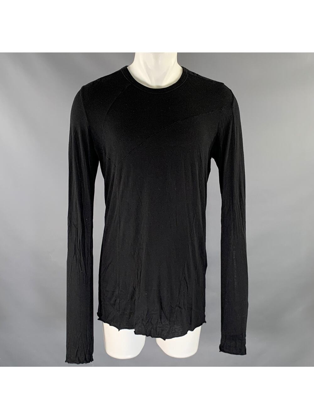 JULIUS Size S Black Cotton Cashmere Rayon Oversized Pullover